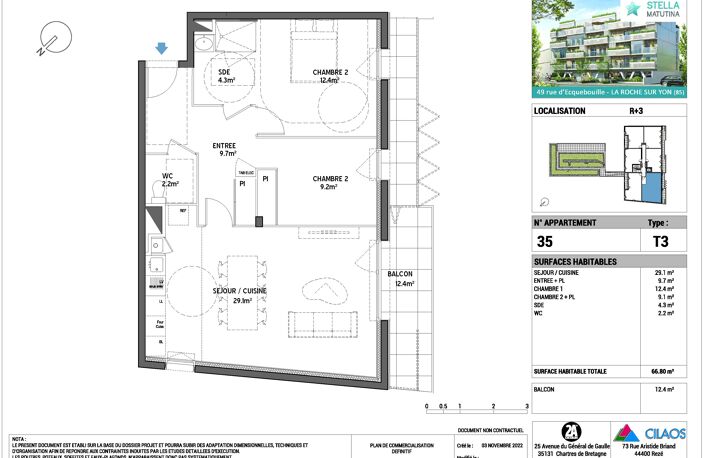 À LOUER – T3 neuf de 63 m² avec grand balcon CENTRE VILLE de La Roche-sur-Yon — photo 4