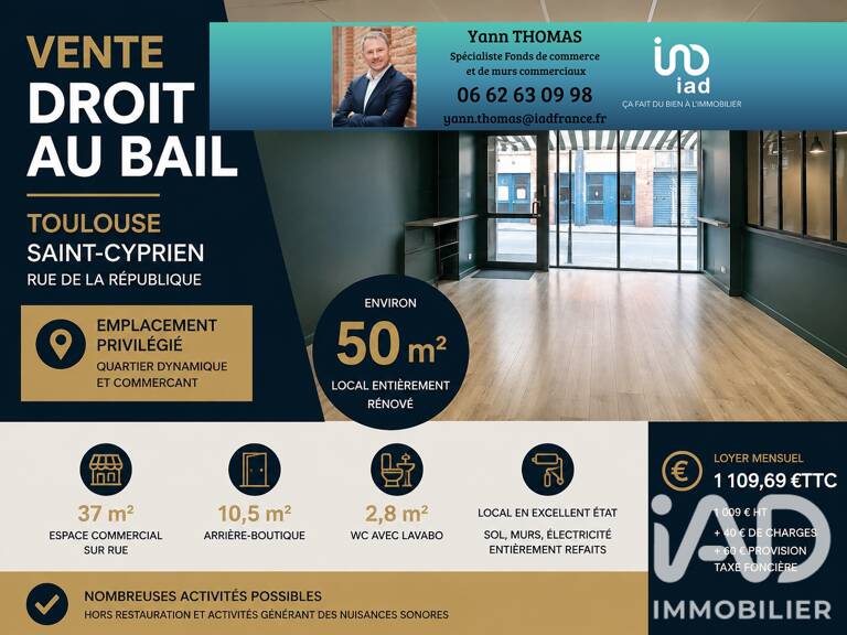Vente Local commercial 50 m&sup2; — photo 1