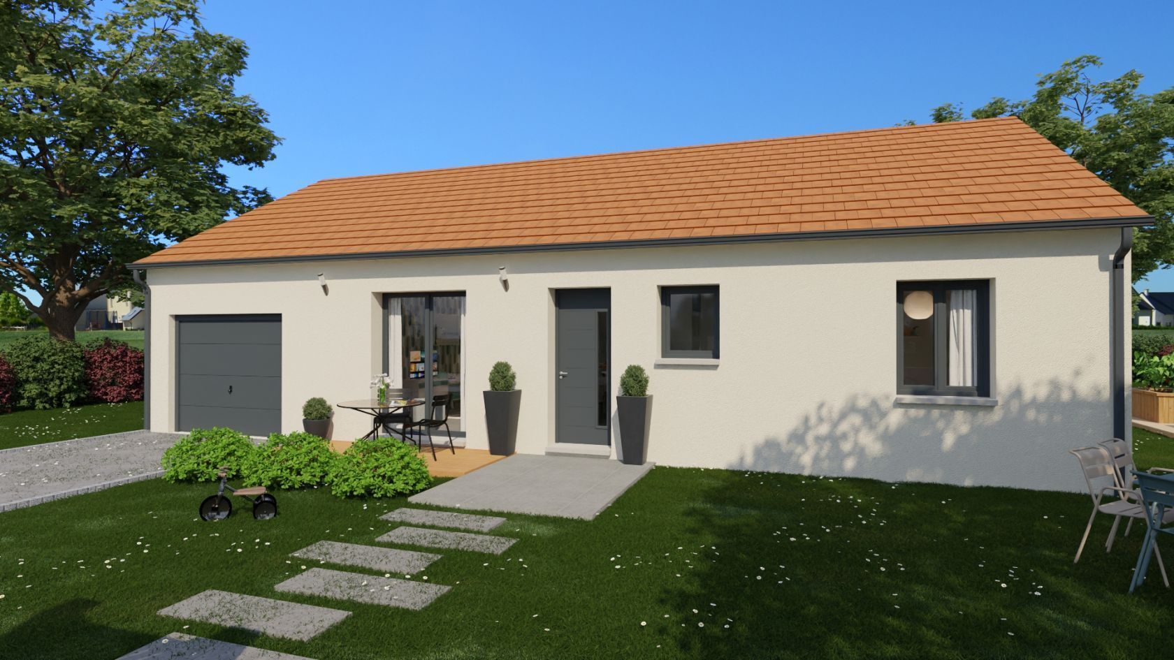 Projet de construction d'une maison 90 m² avec terrain à DOMPIERRE-LES-ORMES (71)