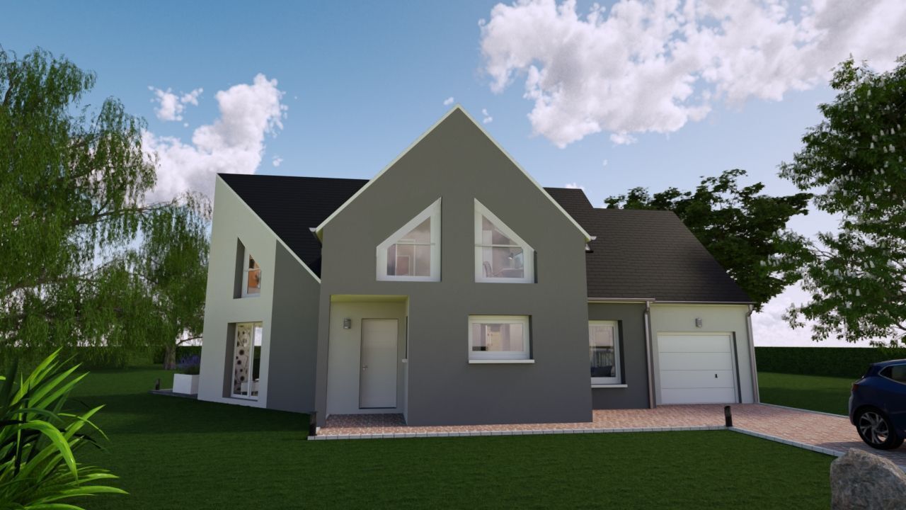 Projet de construction d'une maison 153 m² avec garage accolé