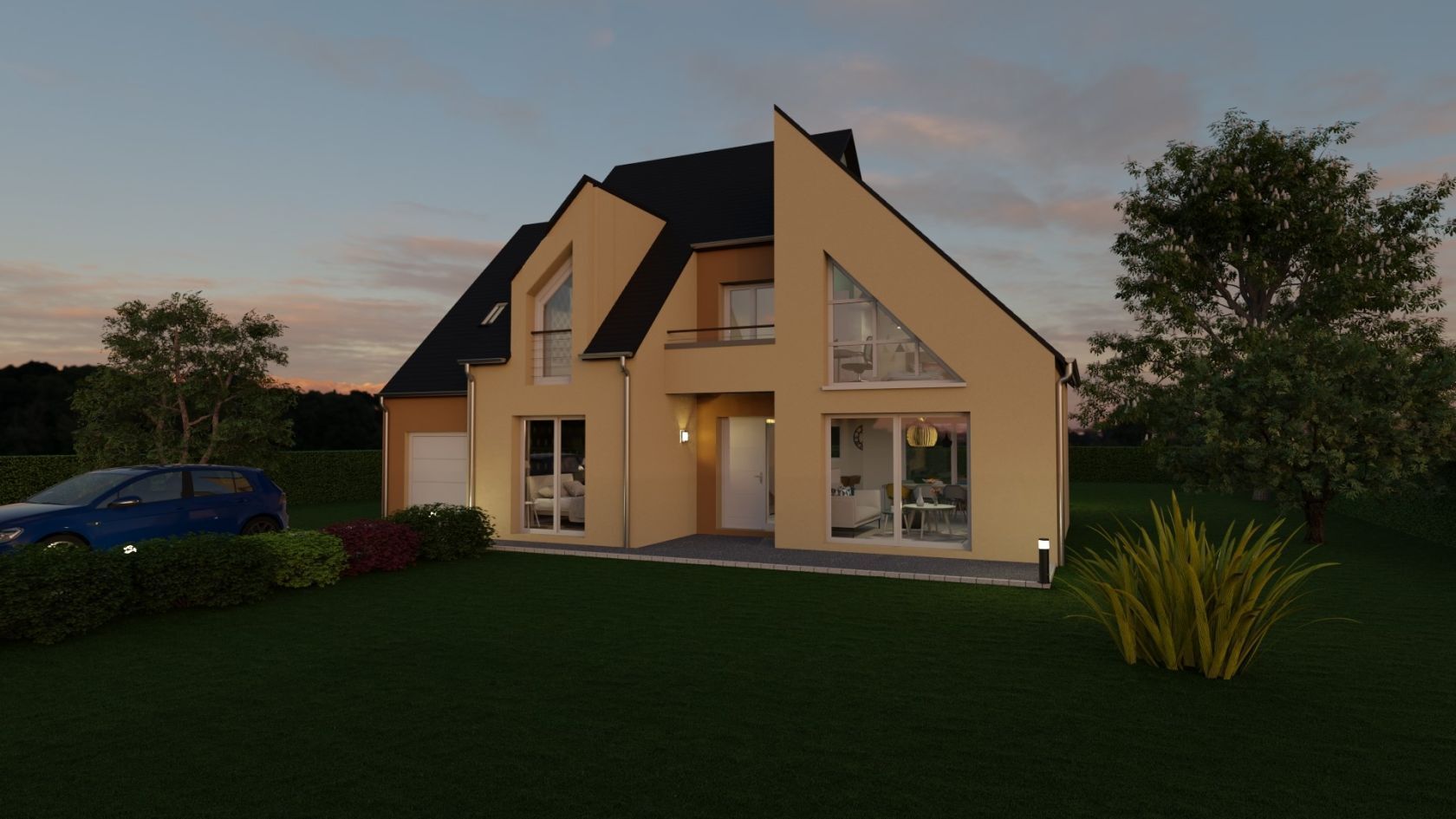 Projet de construction d'une maison 139 m² avec garage accolé