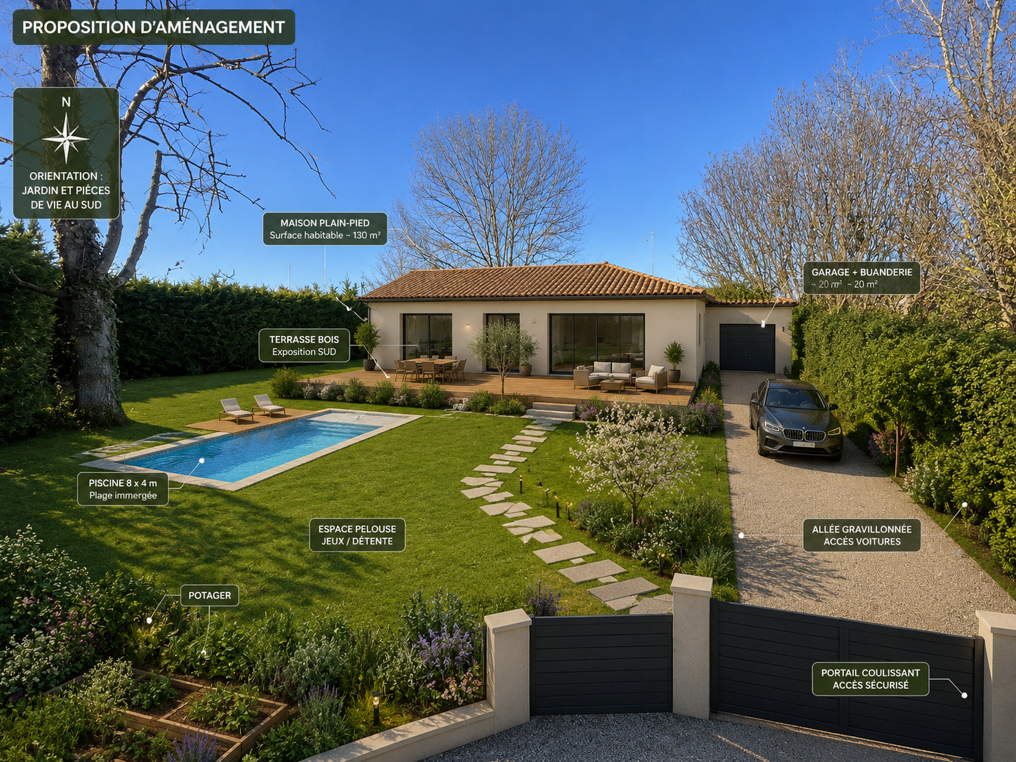 Terrain 1 040 m² avec grange en pierre – Saint-Sulpice-et-Cameyrac (33450)