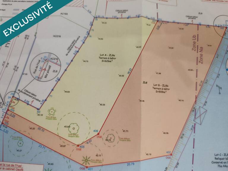 Terrain 1535 m2 centre Loyat — photo 1