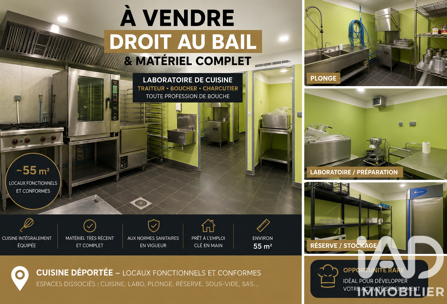 Vente Local commercial 55 m&sup2; — photo 1