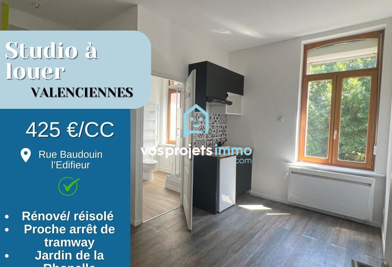 Studio 18 m2 au 1er étage proche jardin de la rhonelle — photo 1
