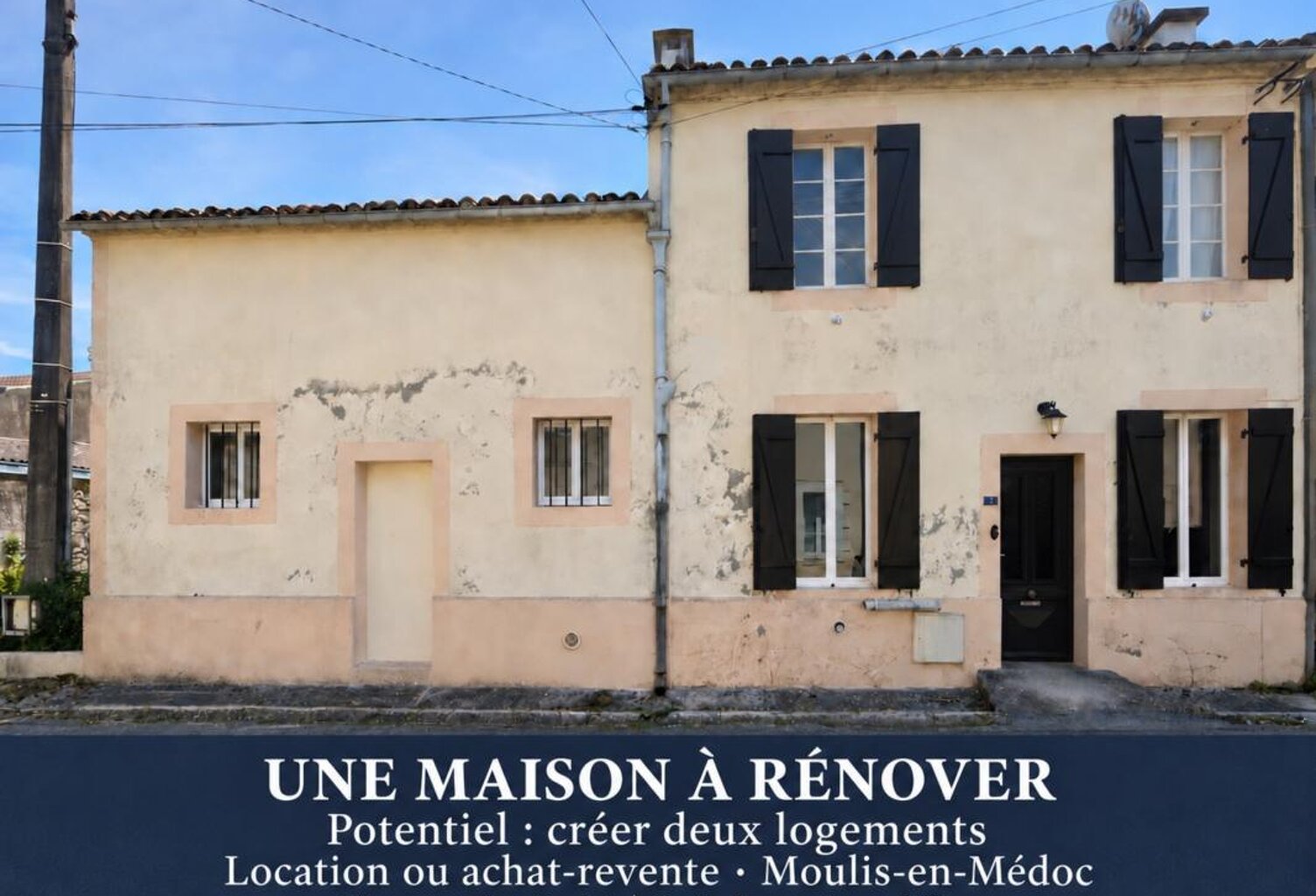 MOULIS-EN-MÉDOC – SPÉCIAL INVESTISSEUR – FORT POTENTIEL DE DIVISION EN 2 LOGEMENTS AVEC JARDIN — photo 1