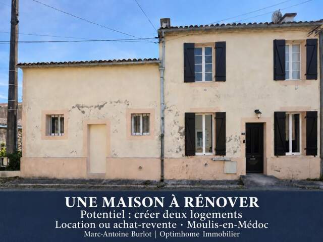 MOULIS-EN-MÉDOC – SPÉCIAL INVESTISSEUR – FORT POTENTIEL DE DIVISION EN 2 LOGEMENTS AVEC JARDIN — photo du bien