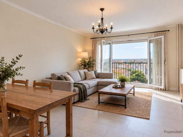 Appartement 3 pièces traversant et lumineux au 7eme étage avec ascenseur — photo du bien