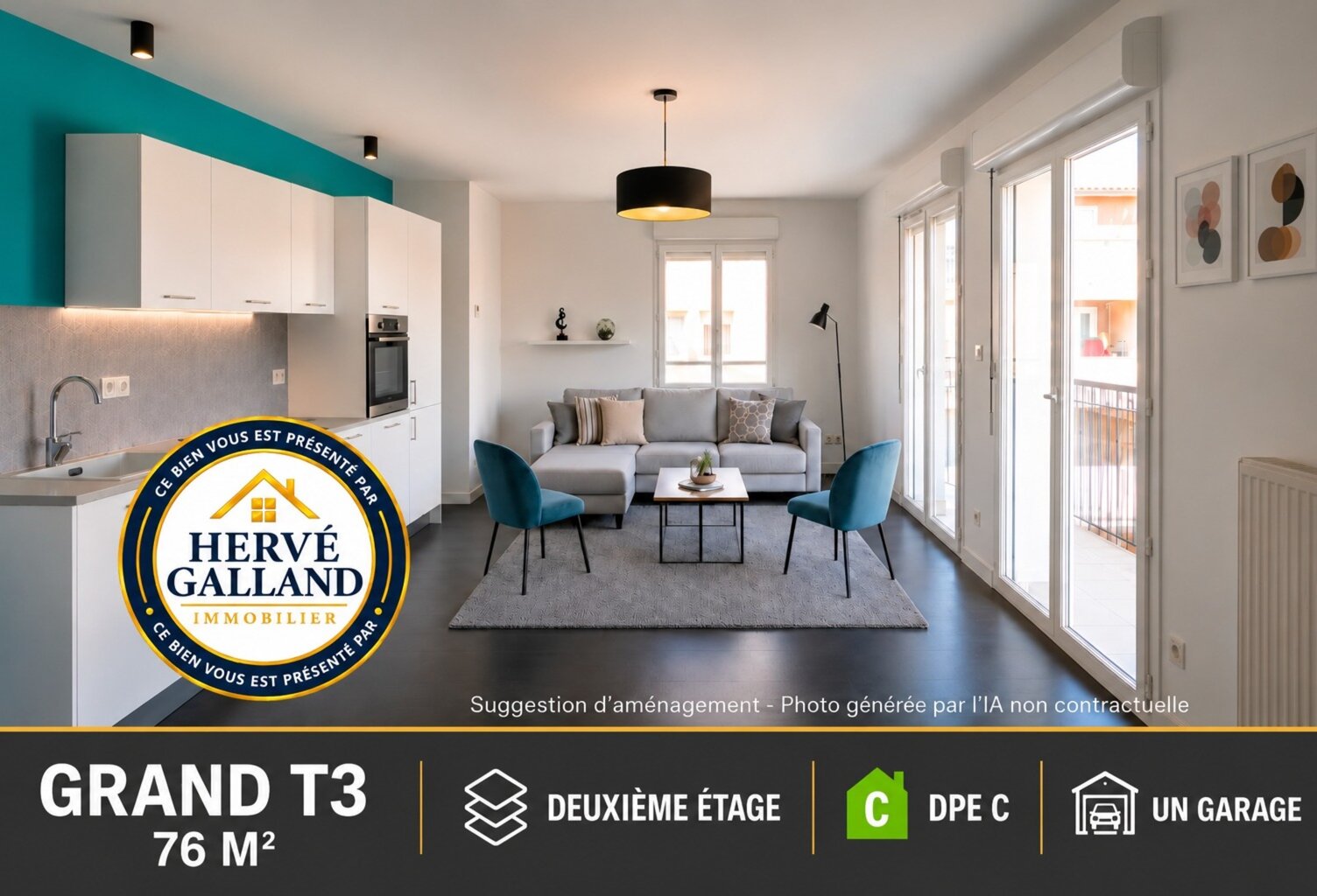 Appartement à vendre 3 pièces avec garage JASSANS RIOTTIER (01) — photo 1