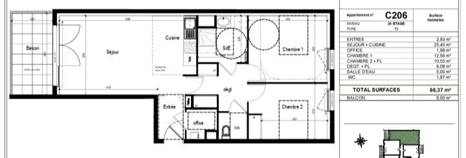 Appartement 3 Pièces 66 m² à vendre à Vannes (56000)