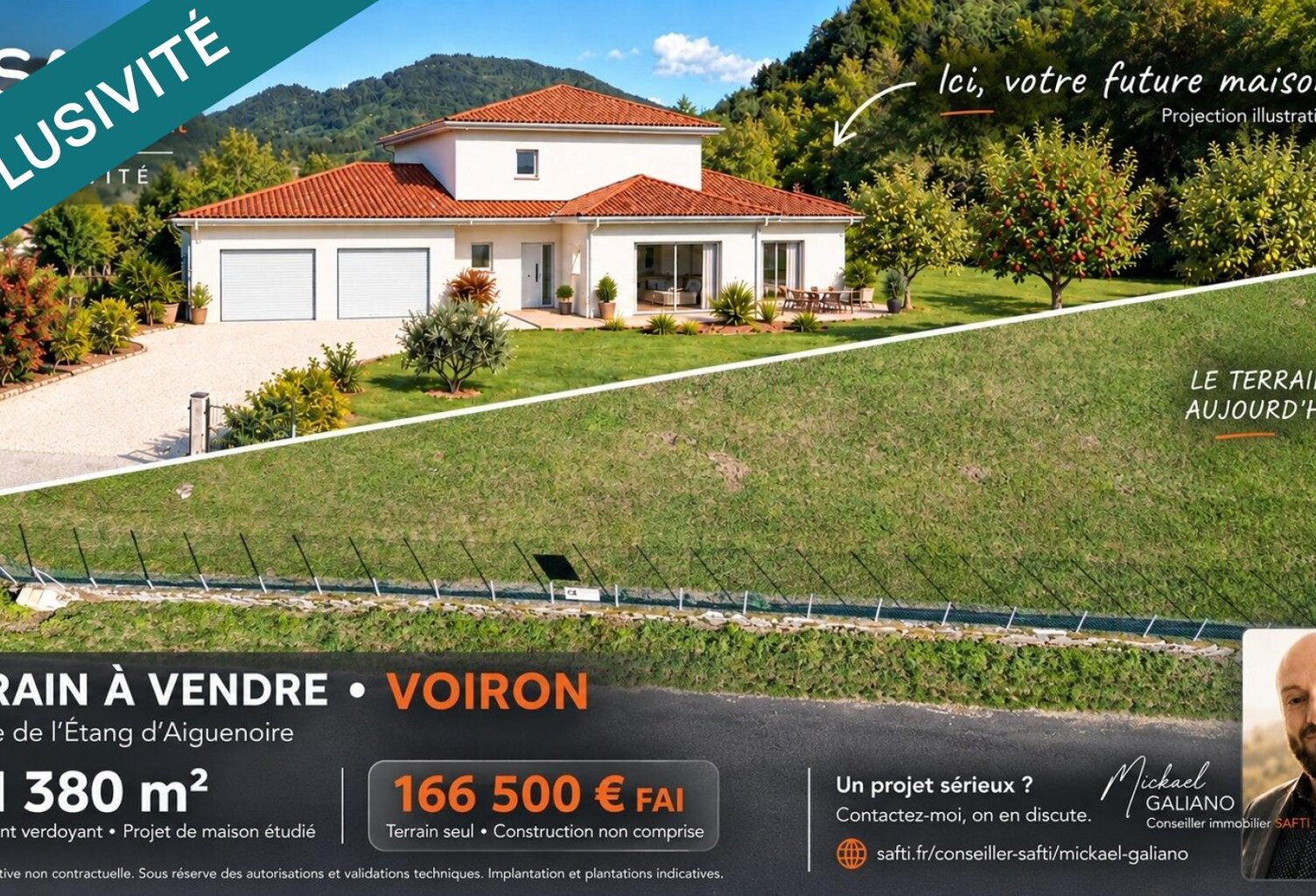 terrain constructible 1380 m² — photo 1