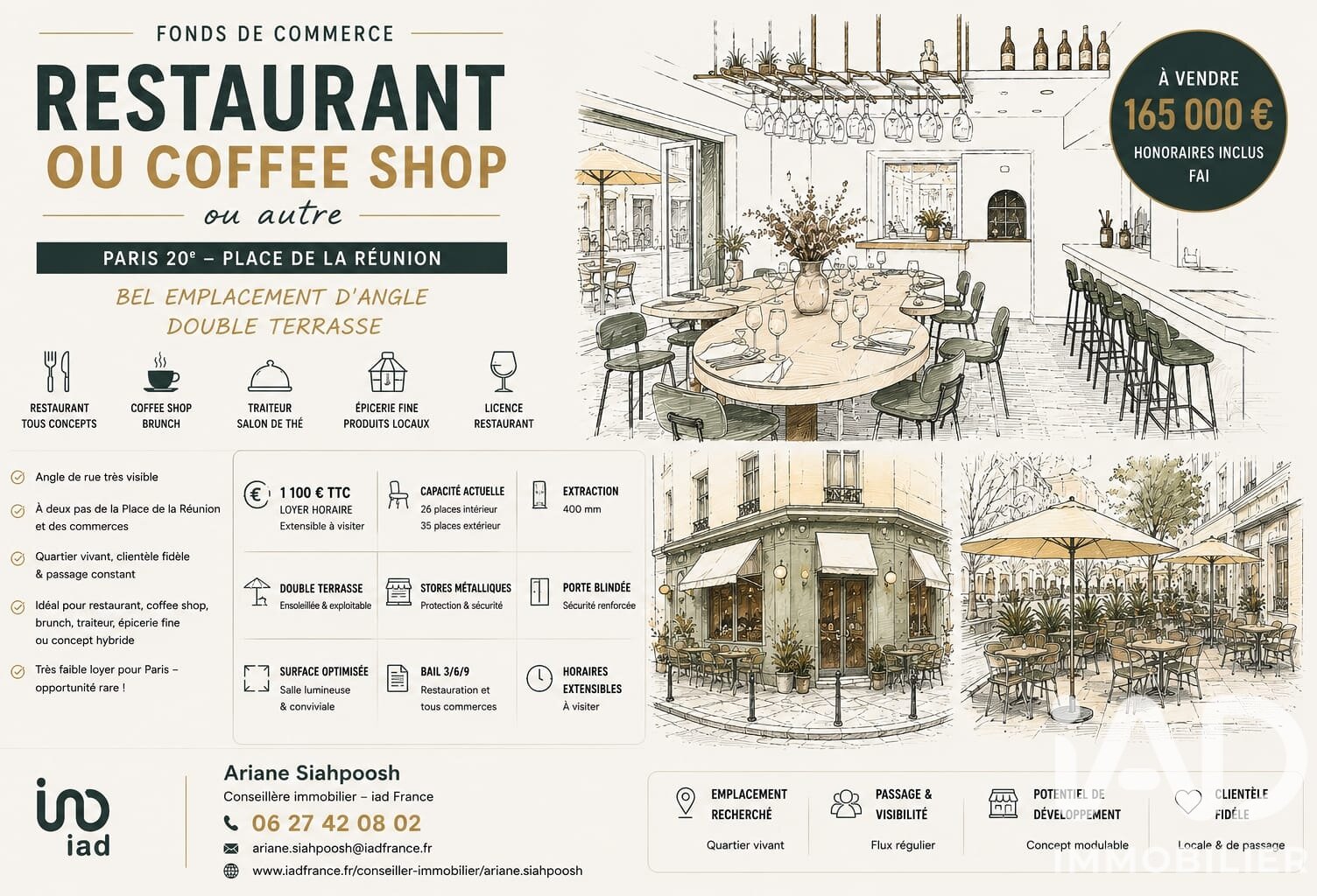 Vente Restaurant 45 m&sup2; — photo 1