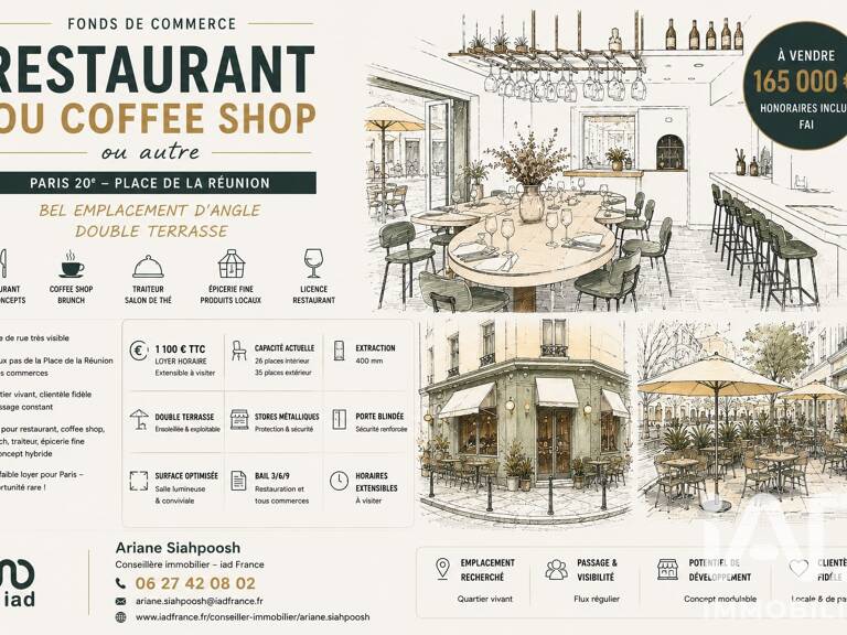 Vente Restaurant 45 m&sup2; — photo 1