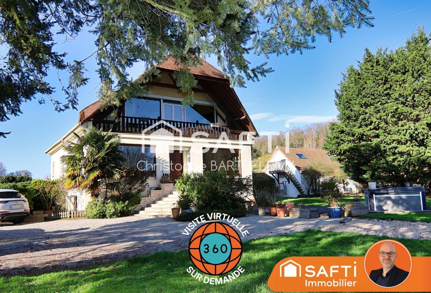 Propriété de caractère rare avec dépendance habitable, terrain de tennis et piscine sur sous sol complet. — photo 1
