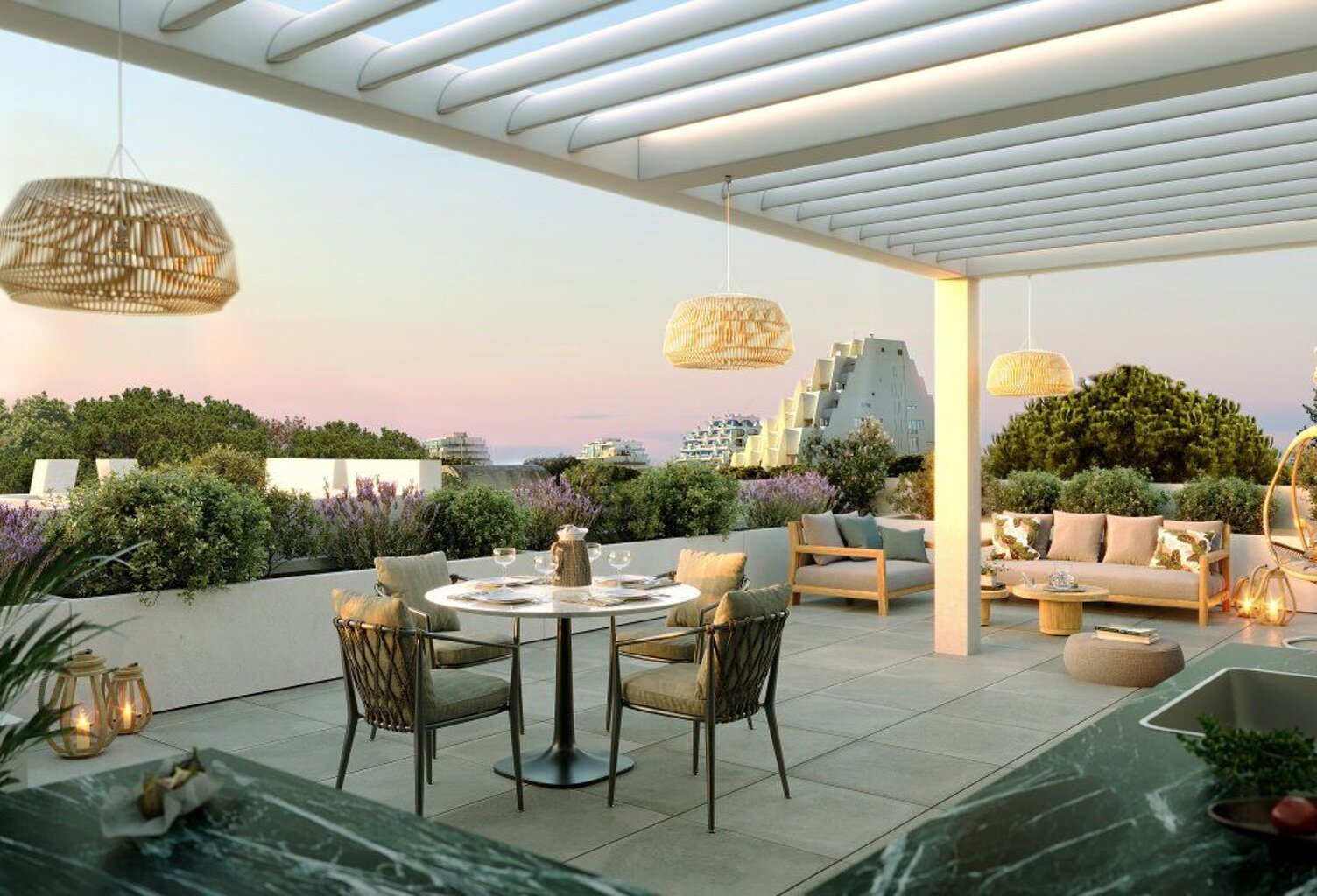 DERNIER ETAGE ! T4 NEUF PREMIUM CLIMATISE AVEC SOLARIUM SPA A LA GRANDE MOTTE — photo 1