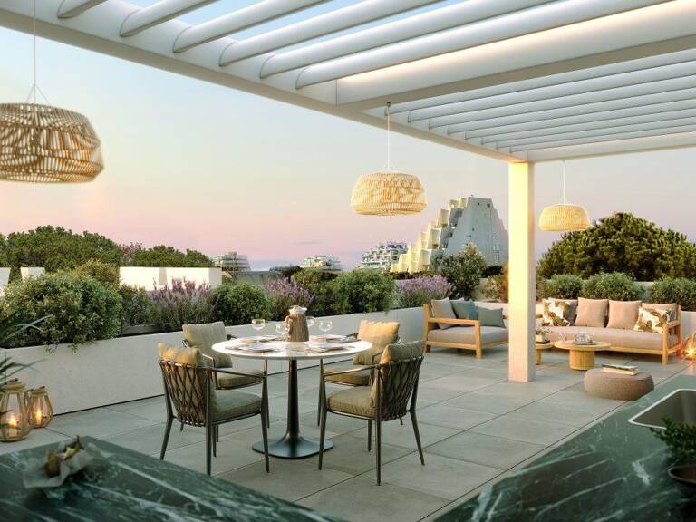 DERNIER ETAGE ! T4 NEUF PREMIUM CLIMATISE AVEC SOLARIUM SPA A LA GRANDE MOTTE — photo 1