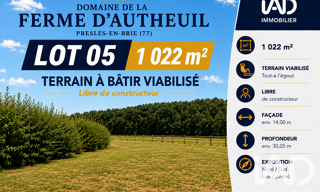 Terrain  1022 m² à vendre à Presles-en-Brie (77220)