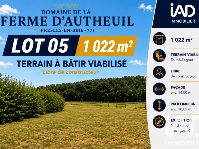 Vente Terrain à bâtir 1 022 m&sup2; — photo du bien