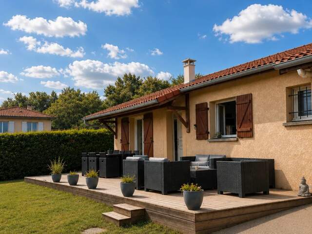 Maison trois chambres, avec garage et piscine. — photo du bien