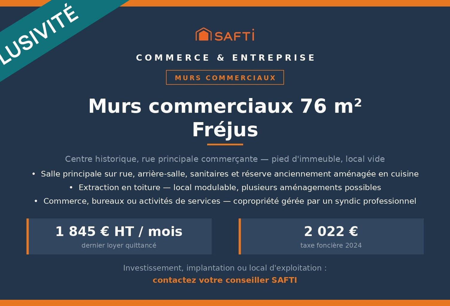 Murs commerciaux 76 m² / Fréjus — photo 1