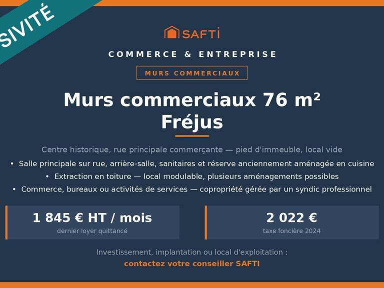 Murs commerciaux 76 m² / Fréjus — photo 1