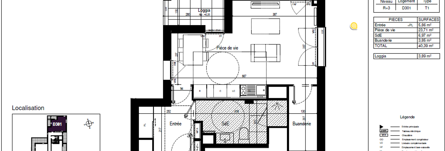 Appartement 1 Pièce 40 m² à louer à Bordeaux (33100)