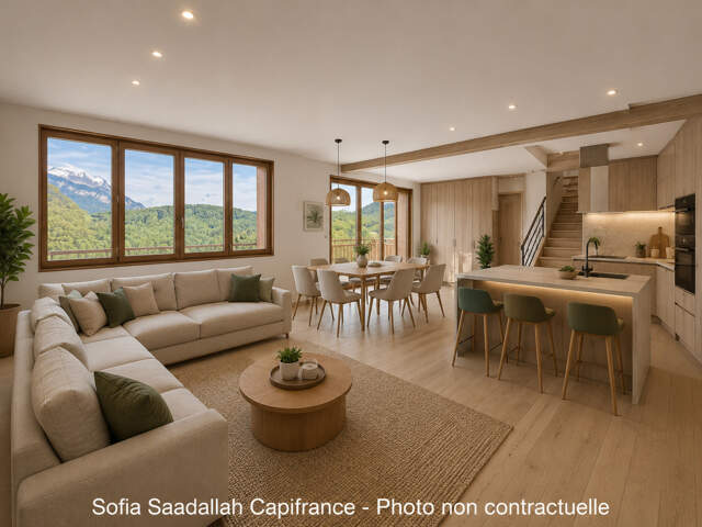 Appartement T4 duplex en plateau dans résidence entièrement rénovée – Vue Mont-Blanc – Dernier étage — photo du bien