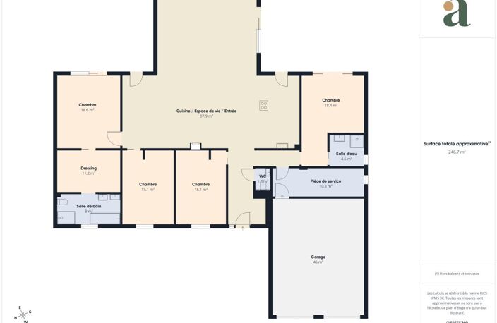 Maison d’architecte de plain-pied récente avec vue panoramique sur la nature environnante en vente à Vaugrigneuse (91640) — photo 3