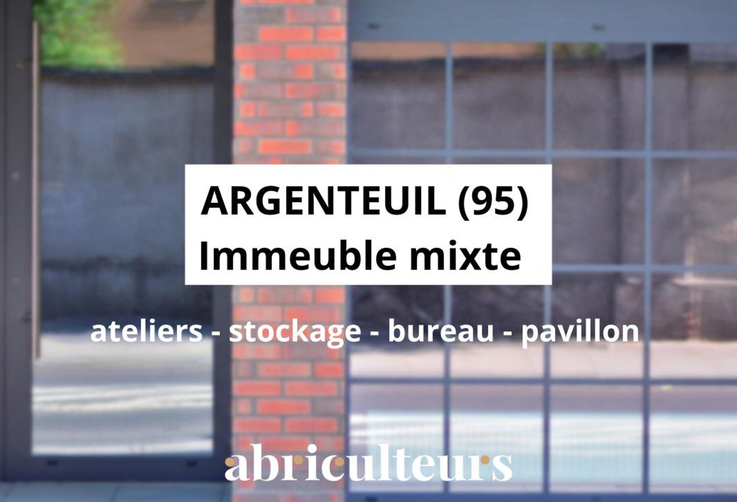 ENSEMBLE IMMOBILIER MIXTE DE 1 735 M² UTILES EN VENTE À ARGENTEUIL (95100) — photo 1