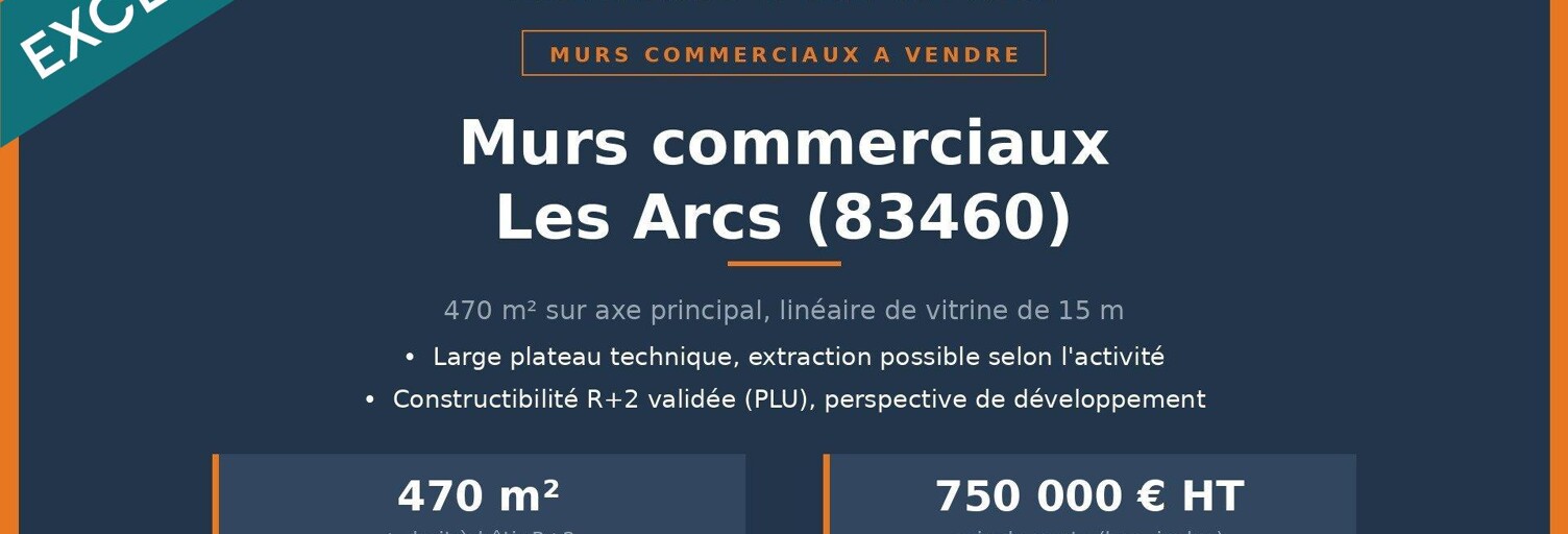 Commerce 1 Pièce 470 m² à vendre à Les Arcs (83460)