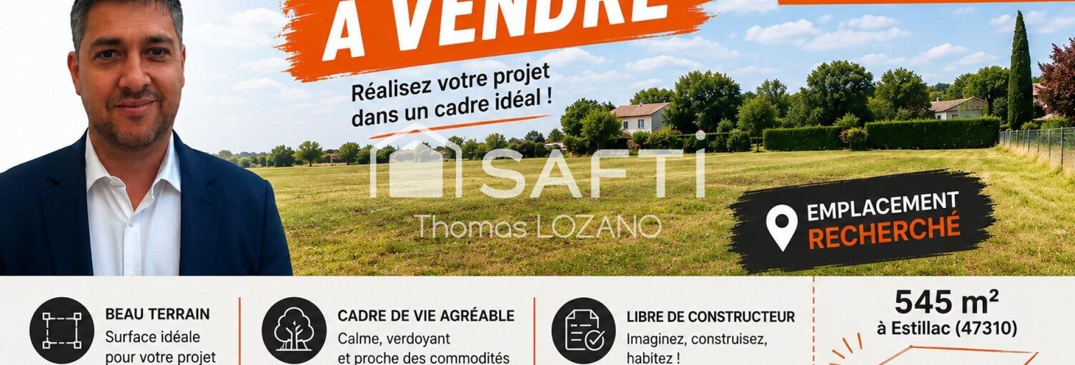 Terrain  545 m² à vendre à Estillac (47310)
