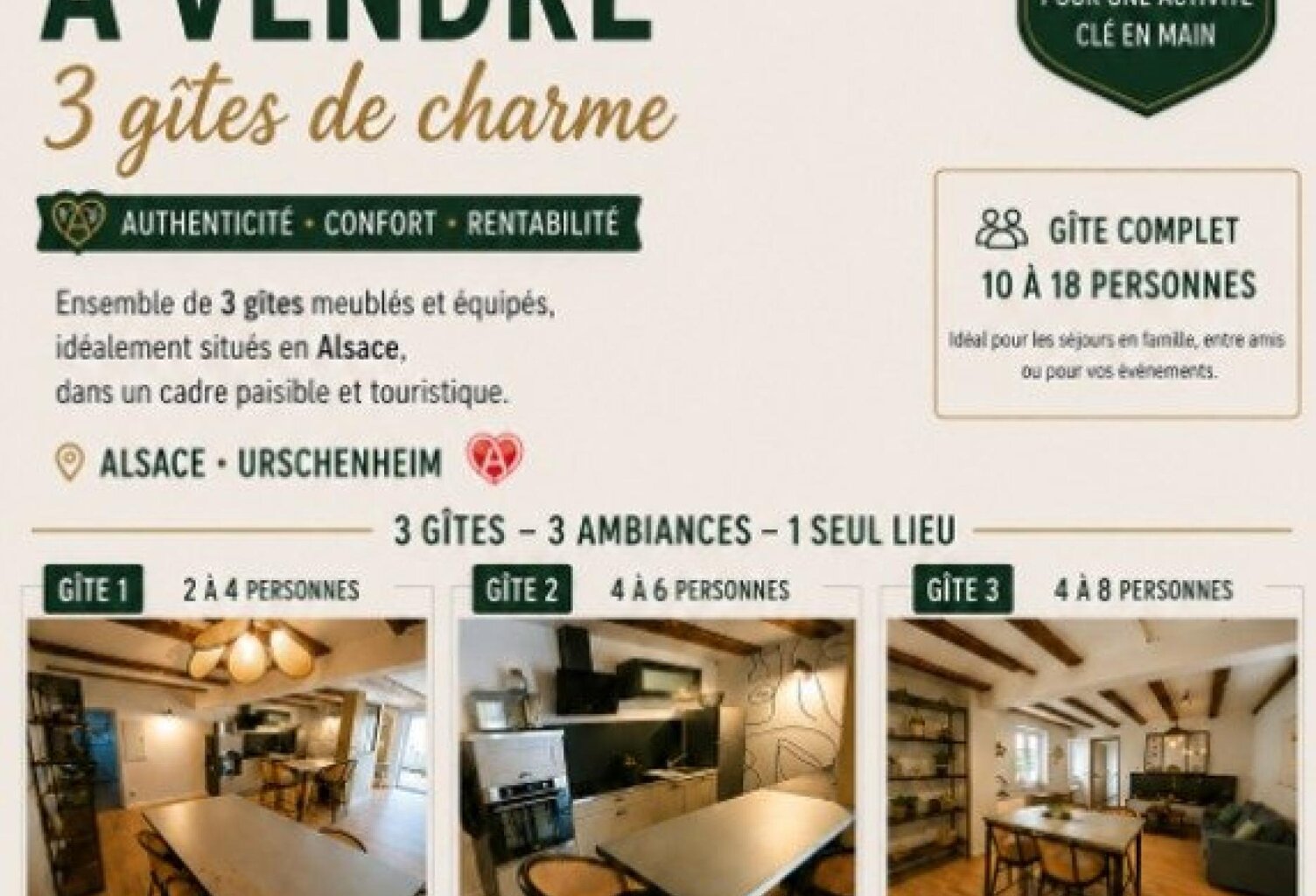 URSCHENHEIM  ENSEMBLE IMMOBILIER DE 204 m² AVEC 3 GÎTES — photo 1