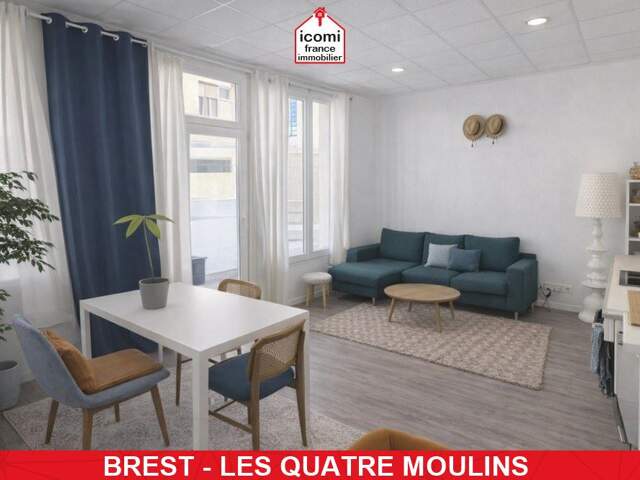 FINISTERE - Brest (29200) - A VENDRE - APPARTEMENT - 1 CHAMBRE - DPE D - IDEALEMENT SITUE - DALLE BETON - STATIONNEMENT AISE — photo du bien