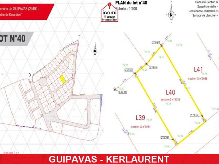 FINISTERE - Guipavas (29490) - A VENDRE - TERRAIN DE 305M² CONSTRUCTIBLE EN LOTISSEMENT - VIABILISE - LIBRE DE CONSTRUCTEUR — photo 1
