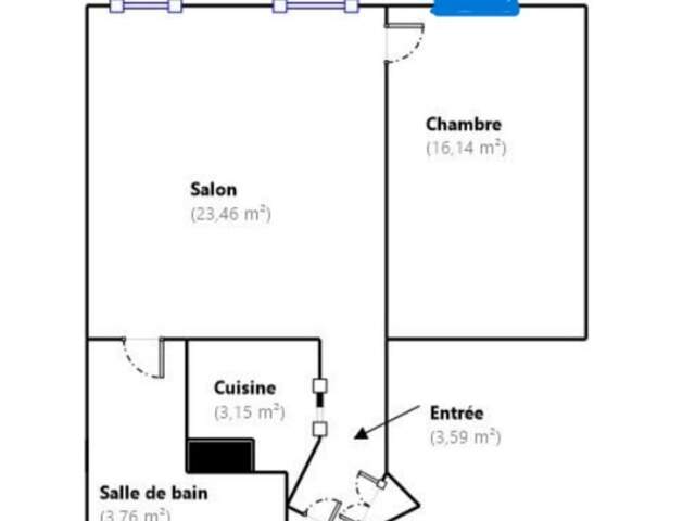 Quartier GAILLON - T2 de 50 m² au 5ème étage AVEC ascenseur + débarras sur le palier + cave au sous-sol — photo du bien