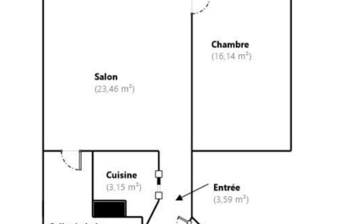 Quartier GAILLON - T2 de 50 m² au 5ème étage AVEC ascenseur + débarras sur le palier + cave au sous-sol — photo 3