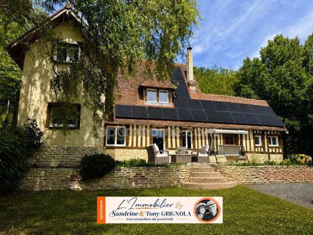 Maison normande en pierre et colombages – 150 m² – 4 chambres – Terrain de 767 m² – Val-de-Vie (14140) — photo du bien