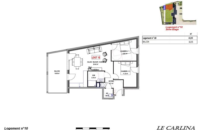 Appartement T3  2ème 63m² - MORESTEL — photo 2