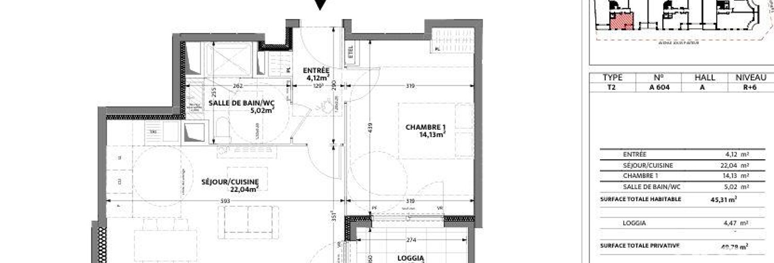 Appartement 2 Pièces 45 m² à vendre à Bagneux (92220)
