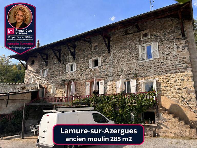 LAMURE SUR AZERGUES. Ancien moulin 285m2 avec dépendance, cour et jardin — photo 1