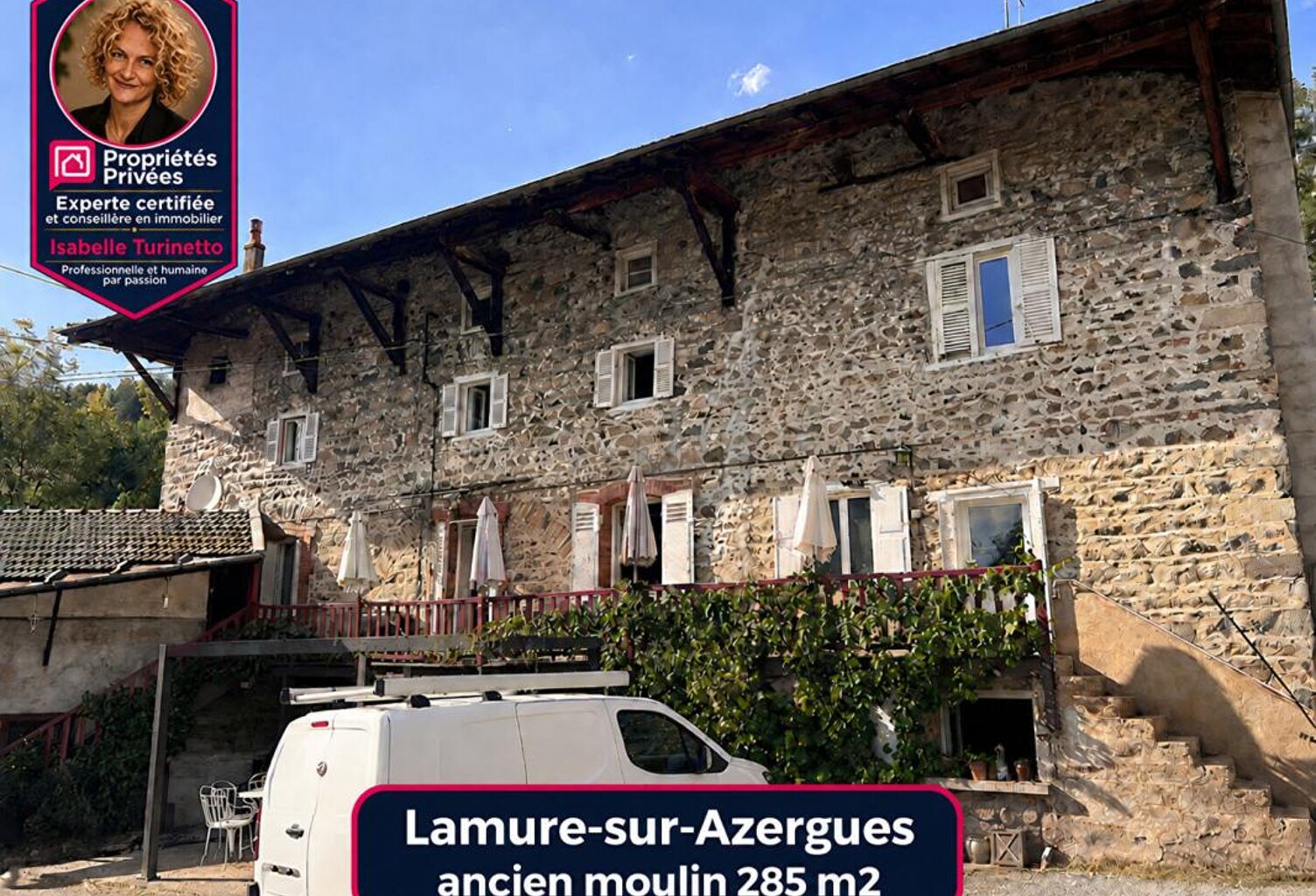 LAMURE SUR AZERGUES. Ancien moulin 285m2 avec dépendance, cour et jardin — photo 1