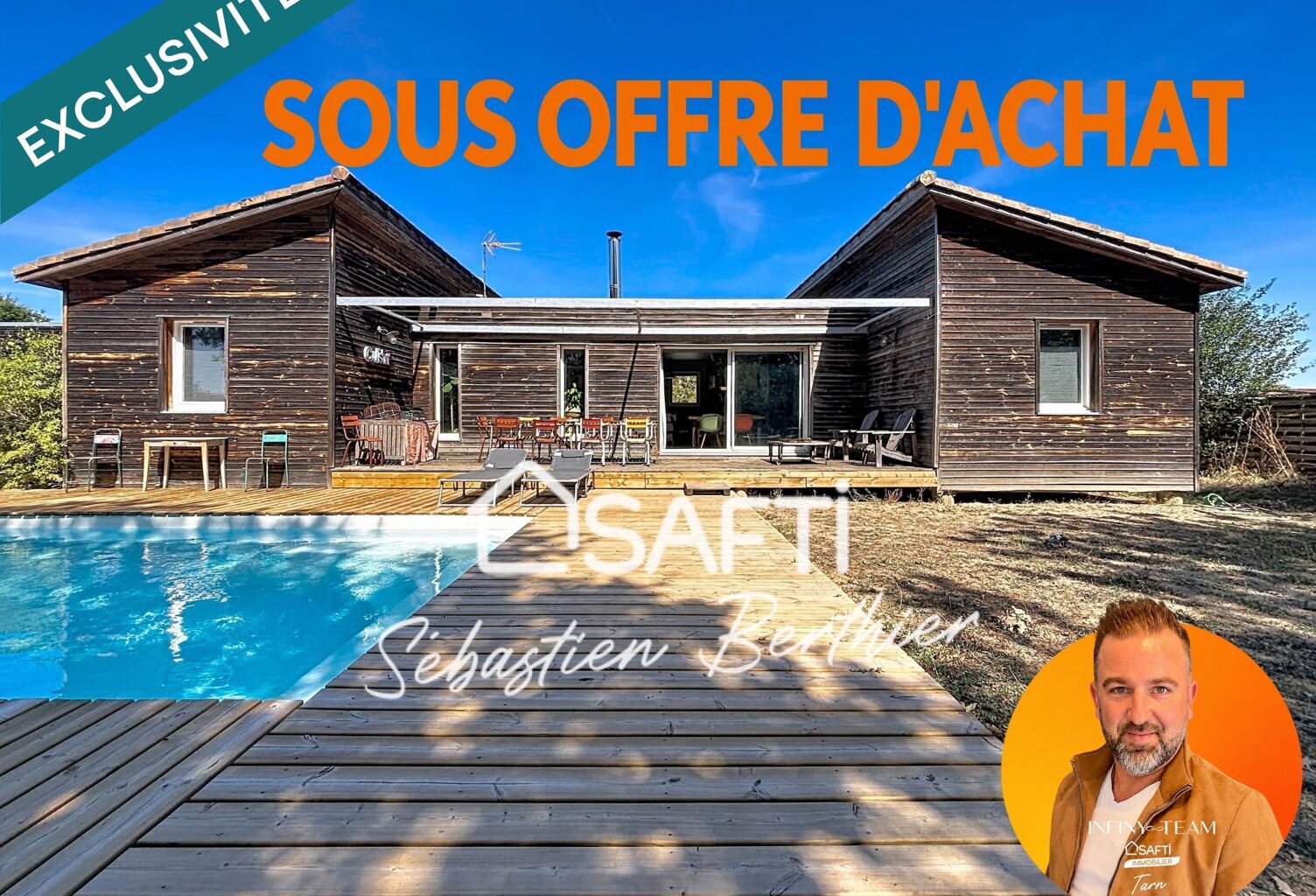 Maison bois  3 chambres + bureau  Piscine  Grand garage  Lavaur — photo 1