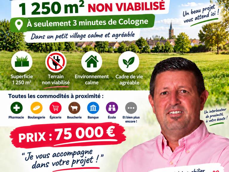 Vente Terrain à bâtir 1 250 m&sup2; — photo 1