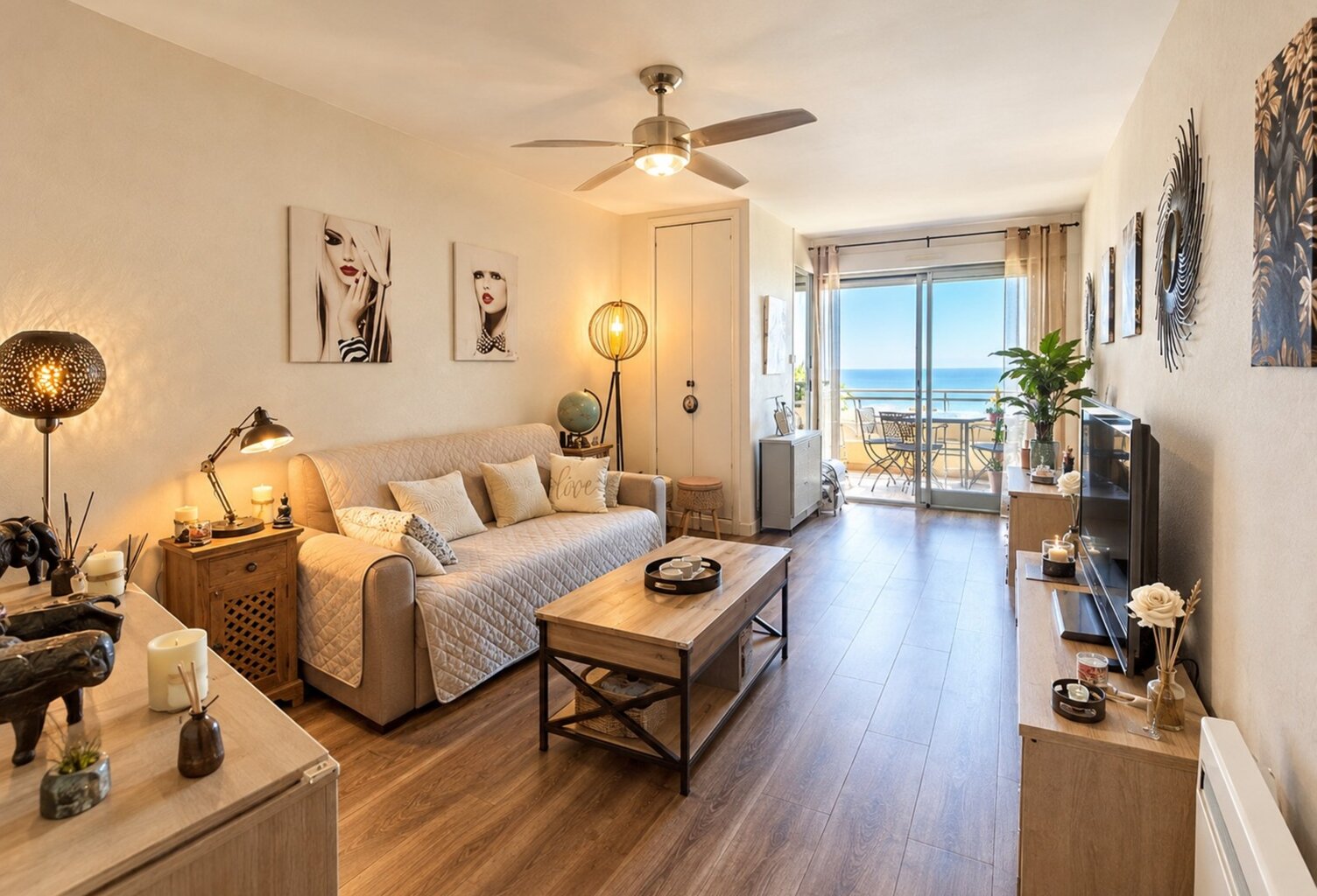 CANET-PLAGE SUD - T2 TRAVERSANT • TERRASSE • VUE MER • PARKING & CAVE — photo 1