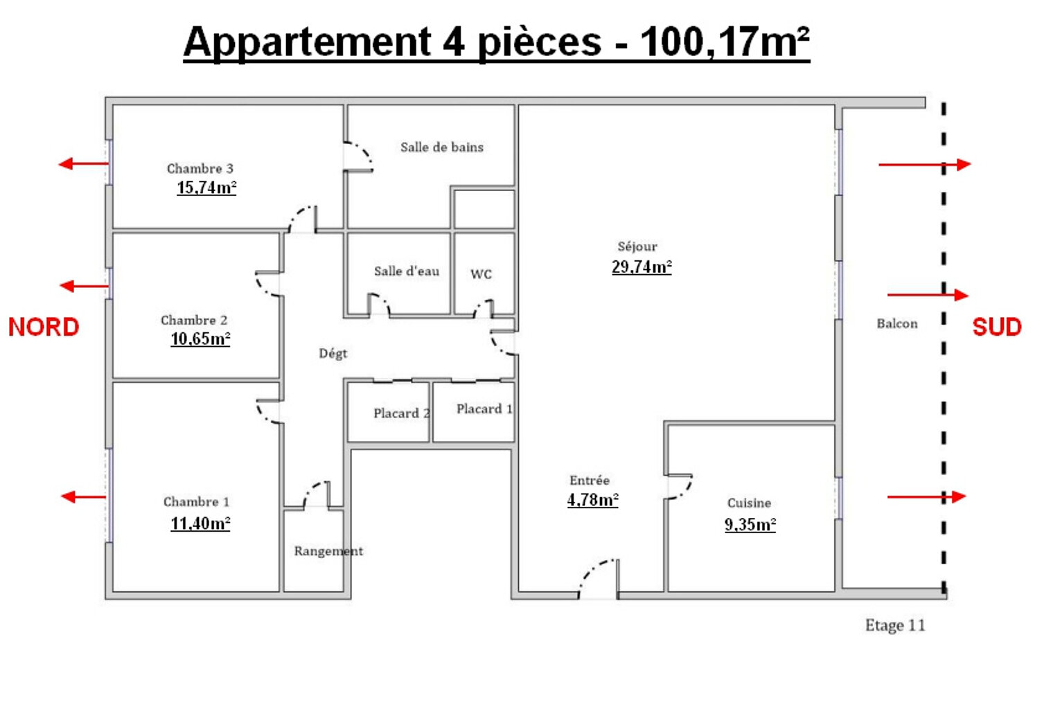 A VENDRE APPARTEMENT FAMILIAL 4 PIECES 100,17M2 LYON LIMITE — photo 1