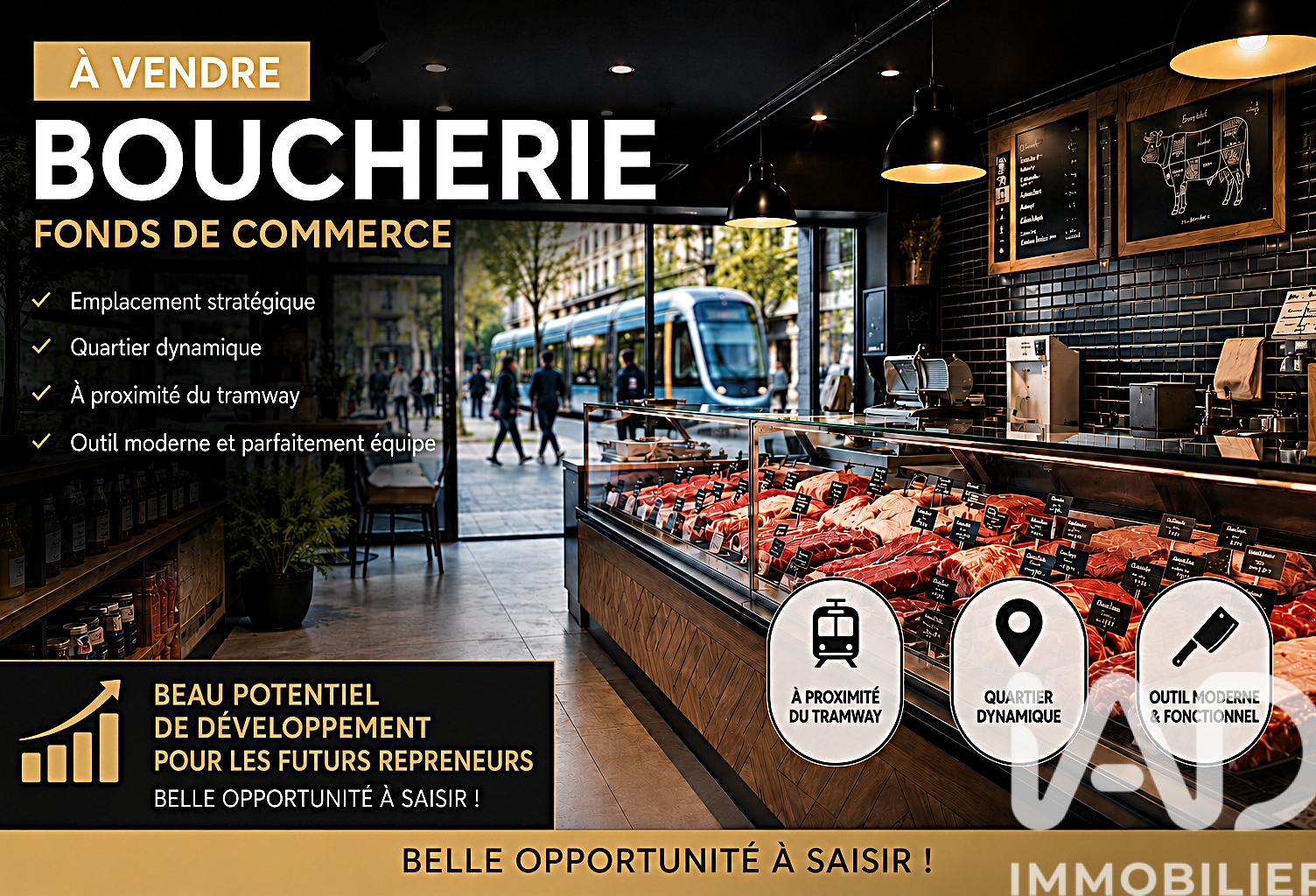 Vente Boucherie, Charcuterie 70 m&sup2; — photo 1