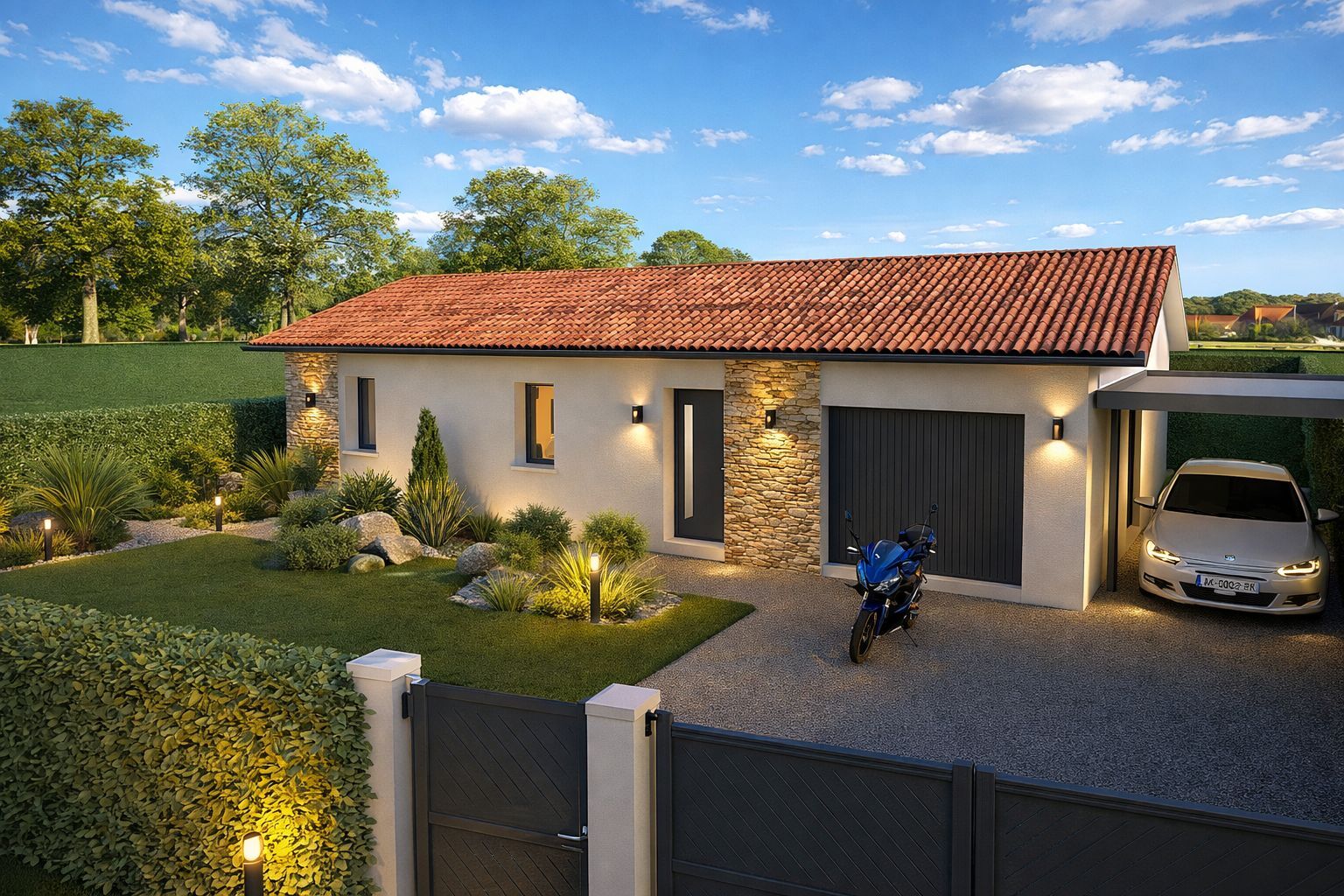 Projet de construction d'une maison 80 m² avec avec Garage terrain à LABASTIDE-VILLEFRANCHE (64)