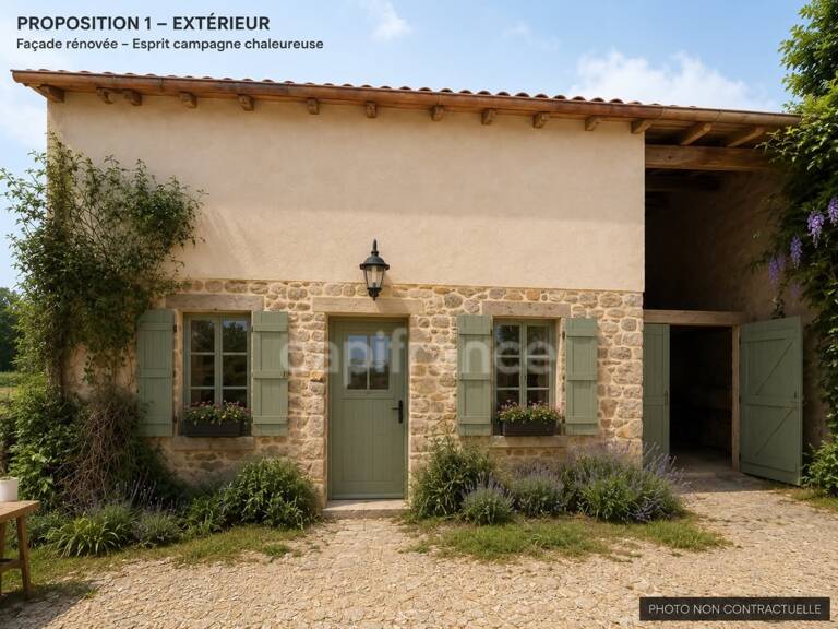PROCHE CENTRE VILLE, GRANGE de 80M² SUR DEUX NIVEAUX A REHABILITER ENTIEREMENT, TERRAIN ATTENANT DE 265 M², GARAGE — photo 1