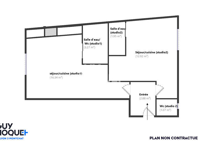 Grange Blanche - Appartement divisé en 2 studios loués en meublé - proximité Monplaisir - Lyon 3ème (69003) — photo du bien
