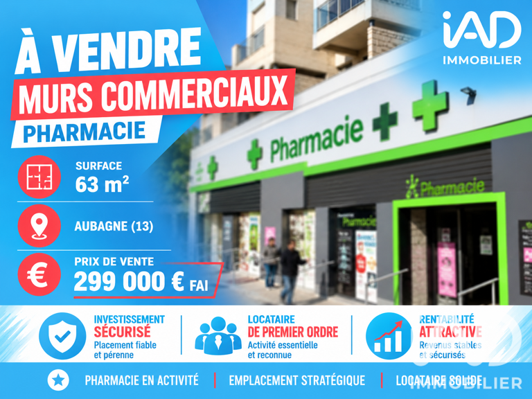 Vente Boutique/Local commercial 63 m&sup2; — photo 1